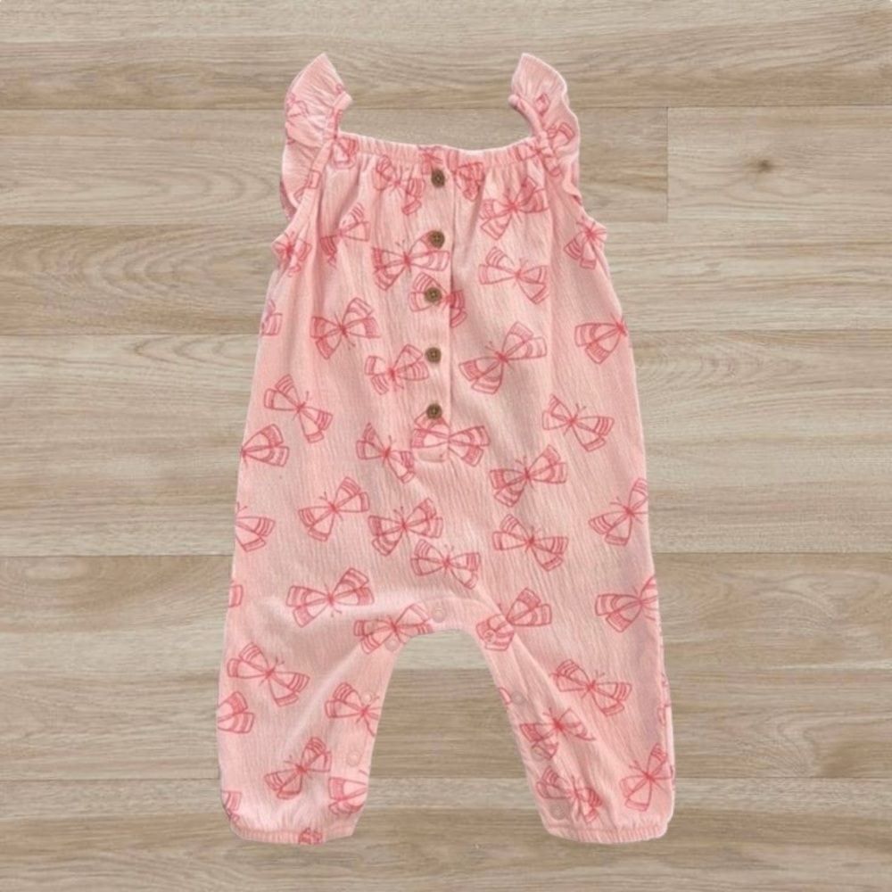 Carter's Baby Girl Pink Butterfly‎ Overall Jumpsuit 6 months